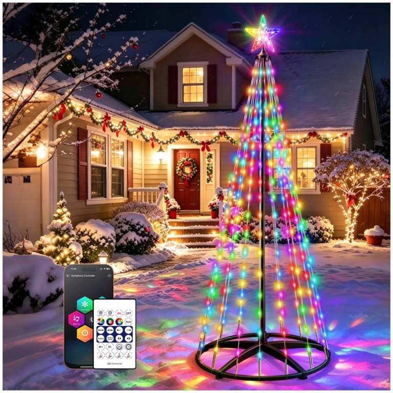 6ft Outdoor Christmas Tree Cone Lights - new & sealed