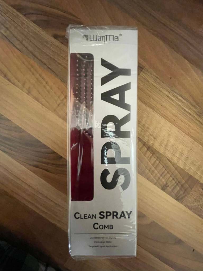 Brand New & Factory Sealed WANMEI 2-in-1 Clean Spray Comb - Pink
