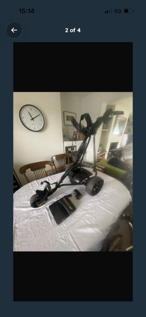 Electric golf trolley and bag