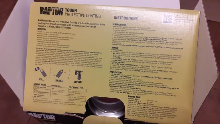 Raptor paint Kit. Plus underbodygun