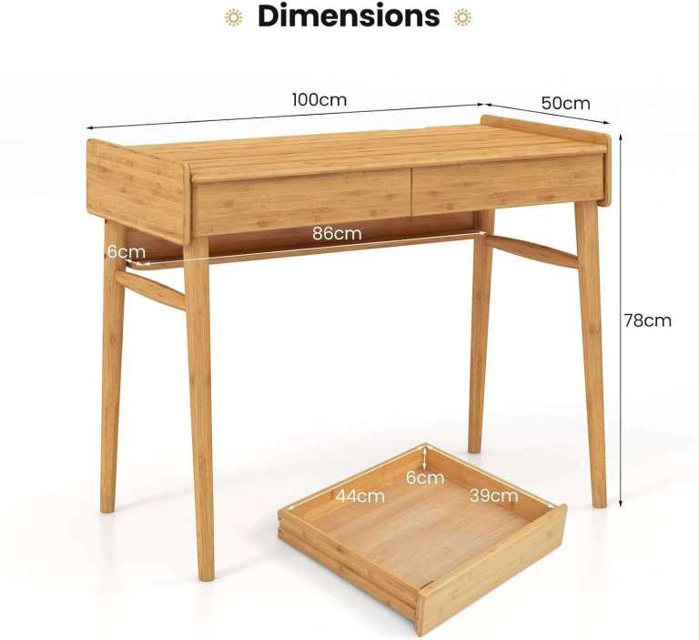 COSTWAY Bamboo Desk