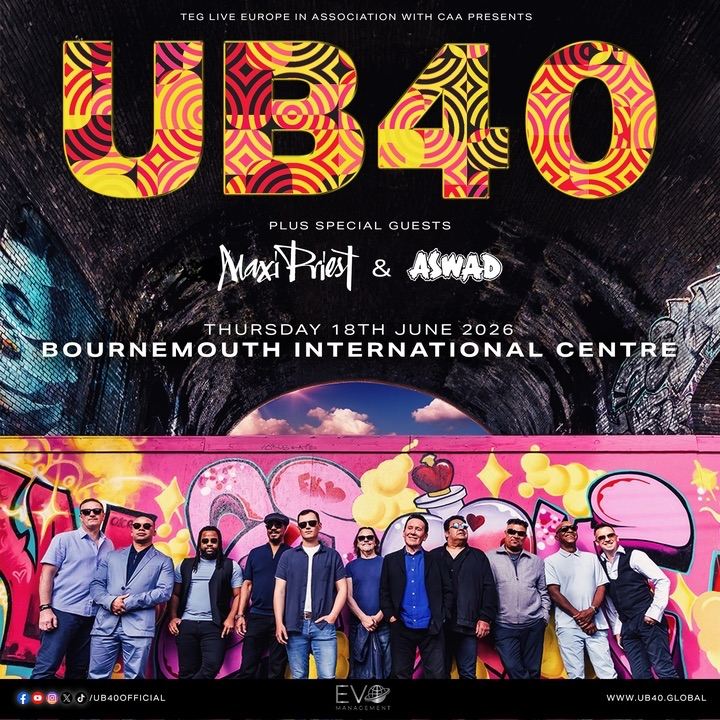Two UB40 Concert Tickets – Bournemouth BIC – 18th June 2026