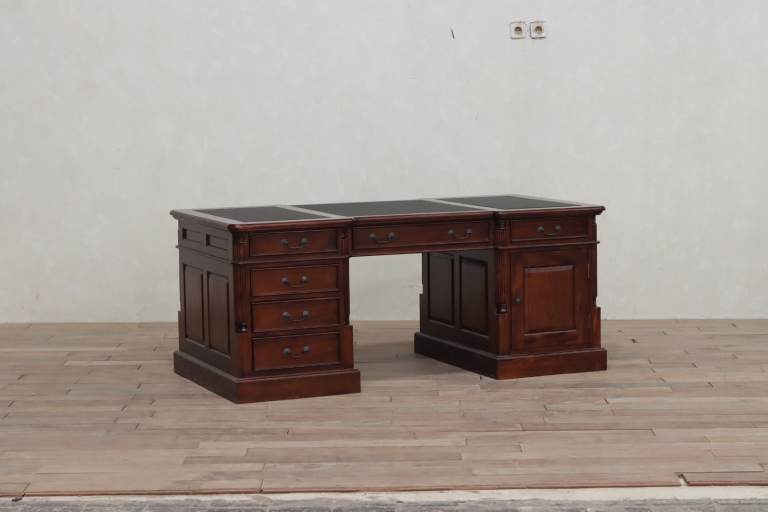 JOHN COWELL LTD Traditional Office Partner's Desk in Antique Mahogany ...