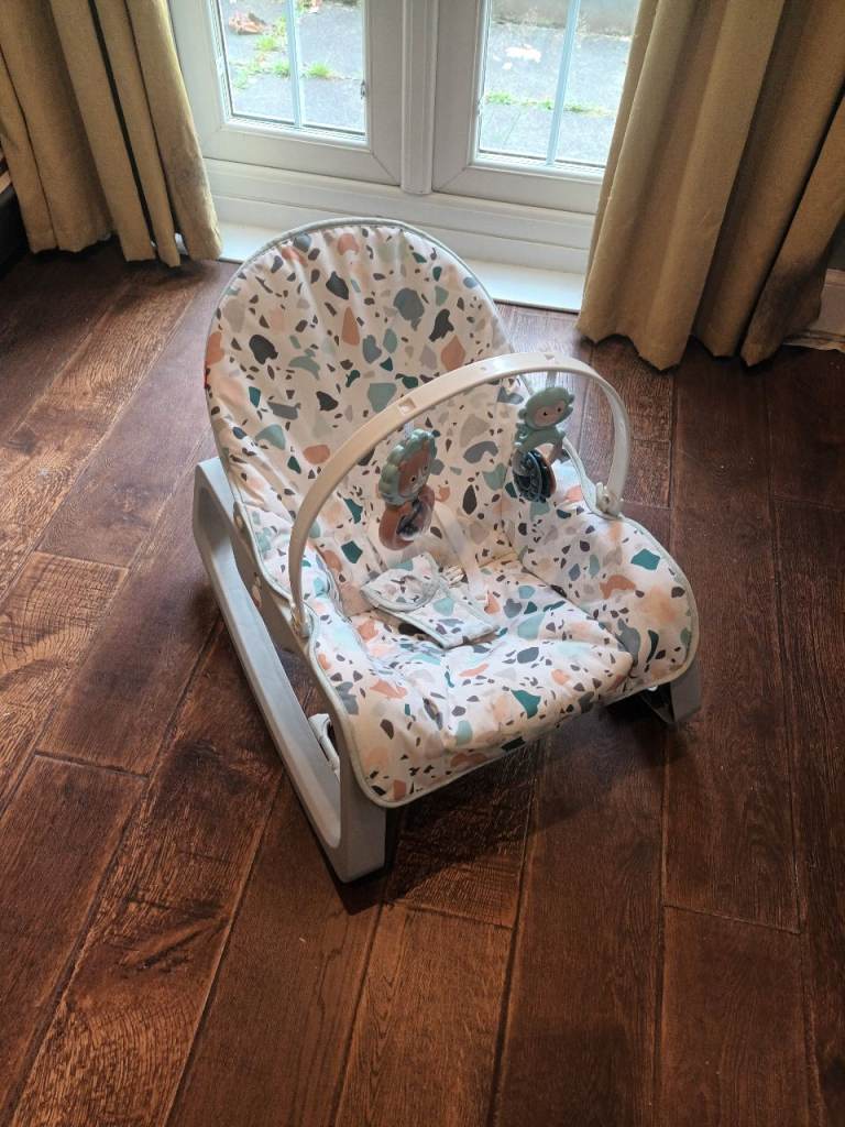 Baby Bouncer Chair – Multicoloured with Activity Bar and baby walker.