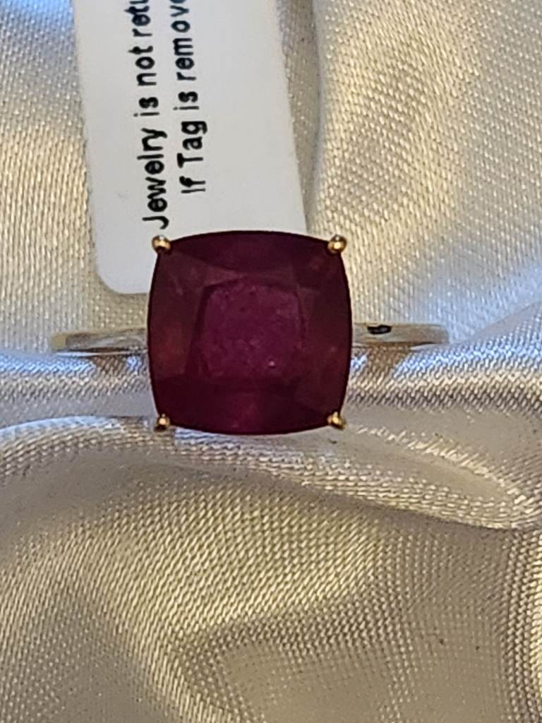 RUBY RING 9Ct Gold Size P RUBY Ring 9ct Yellow Gold Solitaire Ruby Size P NEW 
