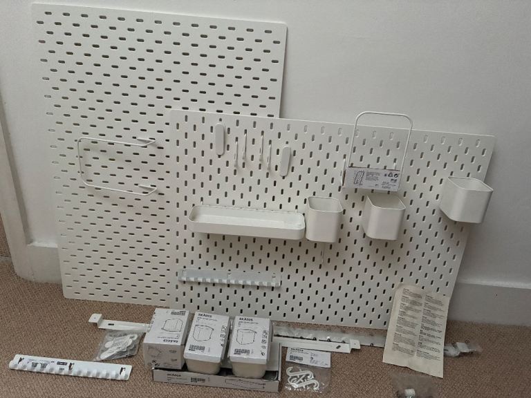 IKEA skadis notice board x2, wall organiser shelving