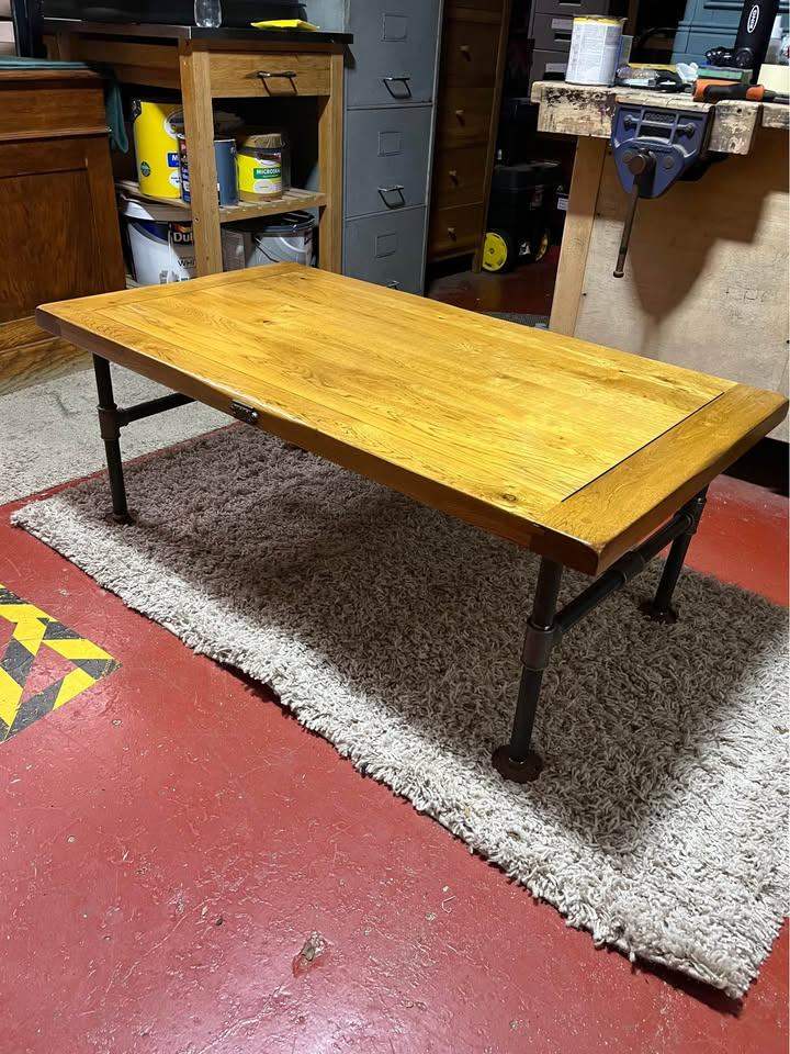 Oak scaffolding table