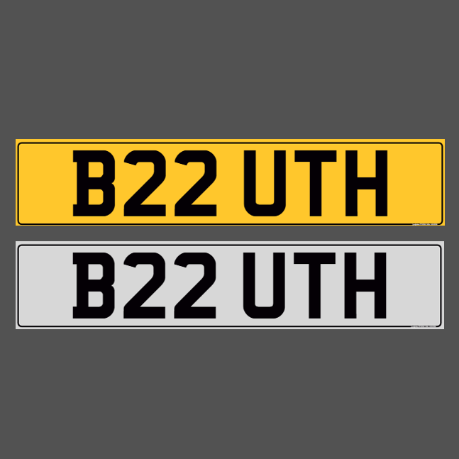 B22 UTH - RUTH Registration Number Plate.l
