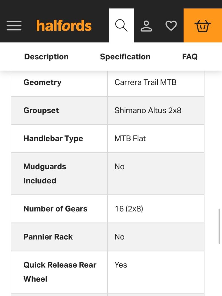 Woman’s Carrera Vengance mountain bike