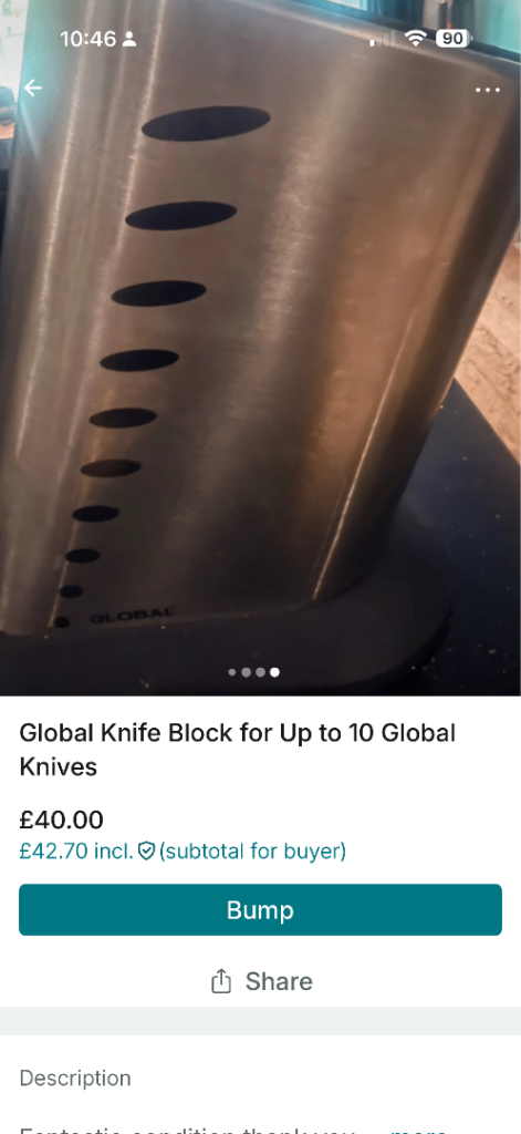 Global Stainless Steel Knife Block for 10 Knives