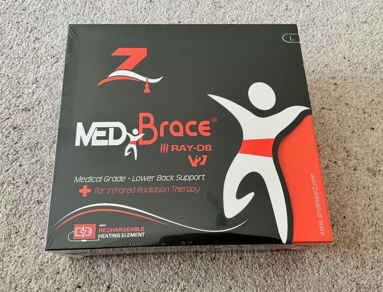 Medibrace Ray-D8 v2 Heated Back Support Belt - Large, NEW