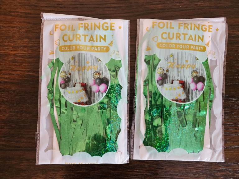 New 2 packs foil curtain - green