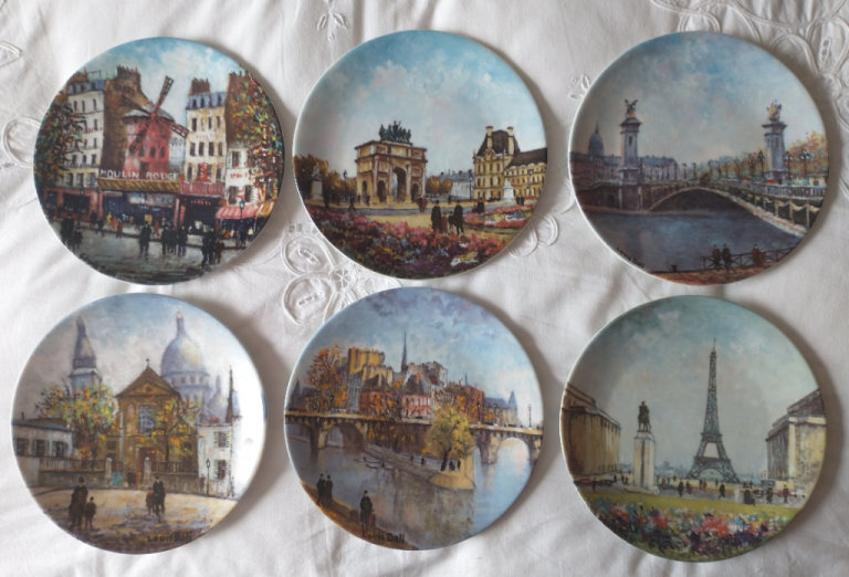 6 x Vintage Collectable plate. Porcelain of Limoges (French)