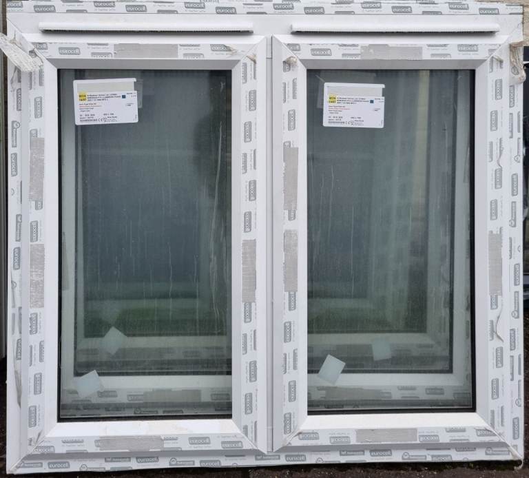 New UPVC Double Glazed White Window 1125mm W x 985mm H Clear Glass #149