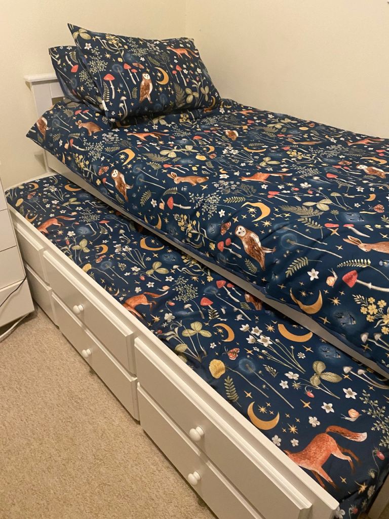 White Day Bed with Trundle and Storage Drawers – As Good As New