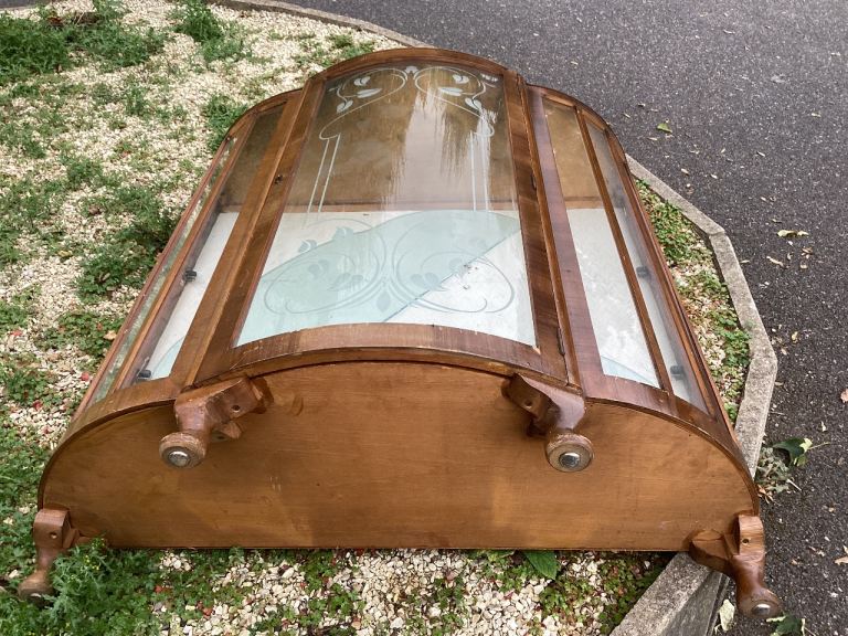 Vintage Wooden china Cabinet with Glass Panels
