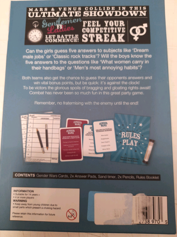 Gender Wars Quiz Party Game