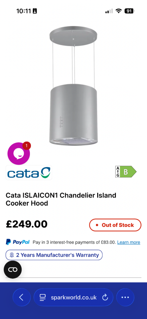 Kitchen island extractor 