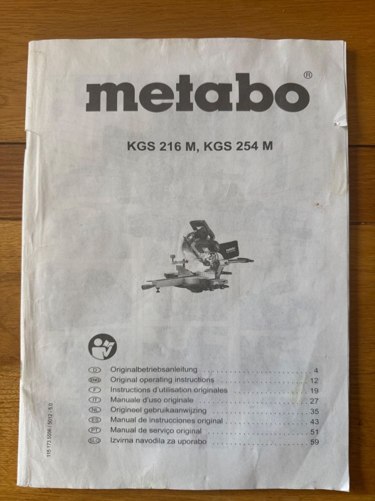 Metabo user manual