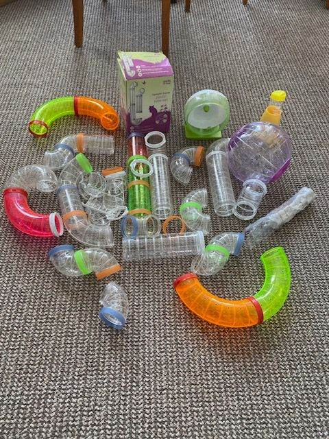 Bargain! Brand new bundle of hamster equipment, pipes, feeder, exerciser, etc