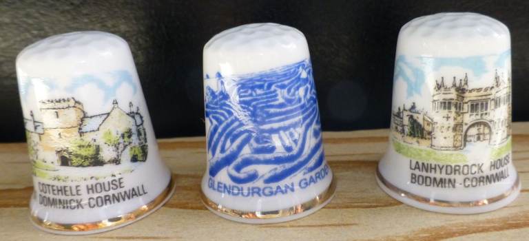 Three thimbles of National Trust properties in Cornwall