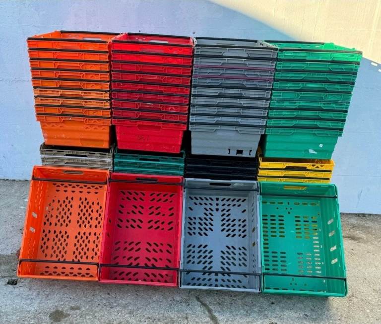 35 L Heavy Duty Stack Nest Plastic Supermarket Storage Box  Container Crate storage box 