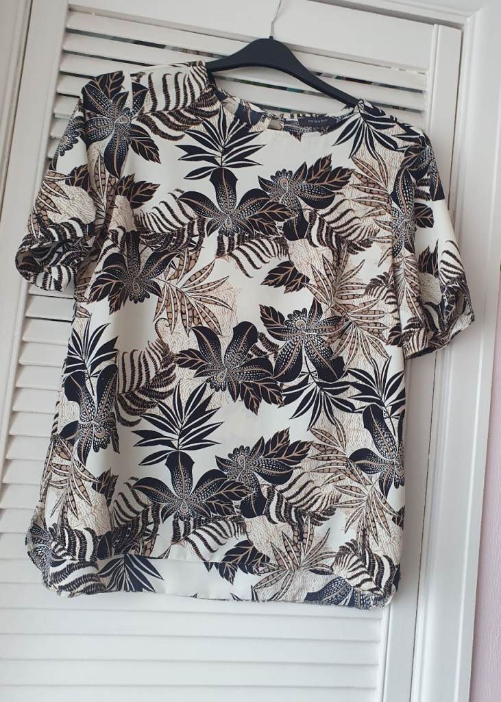 Primark Cream Tropical Print Blouse – UK Size 16