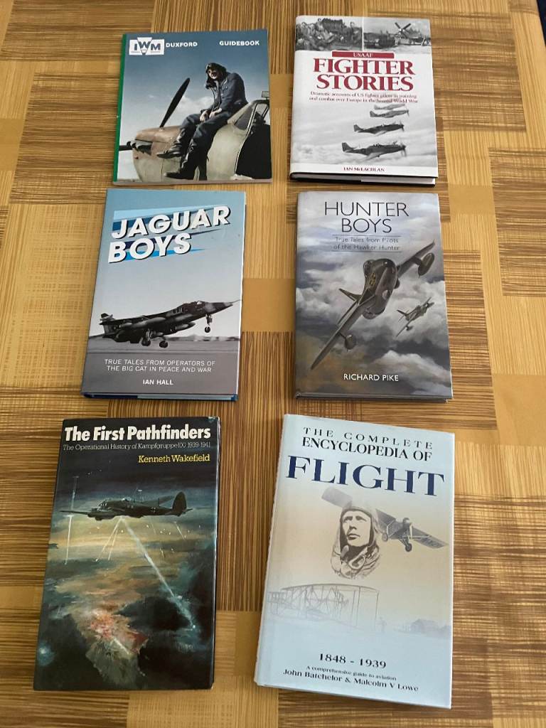 6 X AVIATION HISTORY HB BOOKS: JAGUAR, HAWKER HUNTER, USAAF FULL LIST IN ADVERT