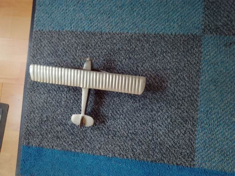 Vintage Silver Metal Toy Aeroplane Model – Good Condition