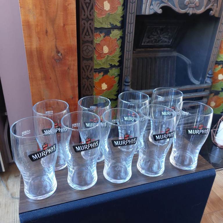 Nine Murphy's Irish Stout Beer Pint Glasses 