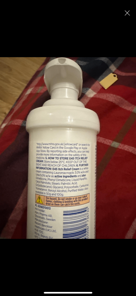 E 45 ITCH RELIEF CREAM 500G BRAND NEW SEALED 