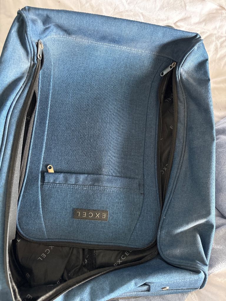 Excel Blue Fabric Suitcase - As Good As New