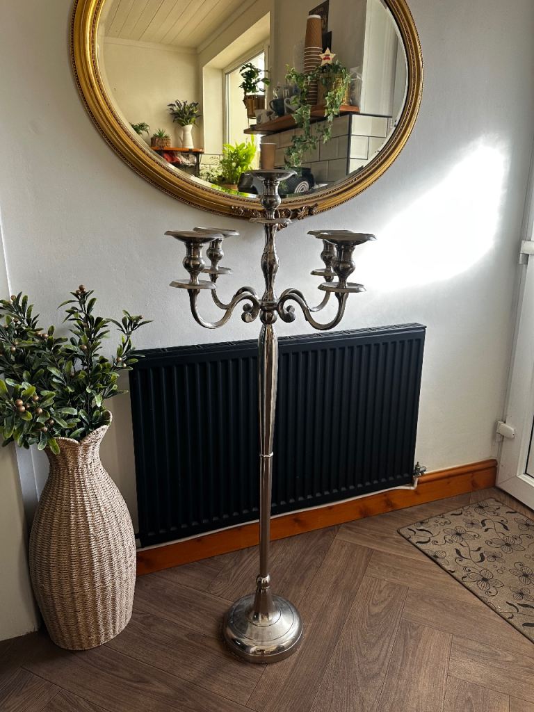 Tall Silver Candelabra Floor Standing – Good Condition
