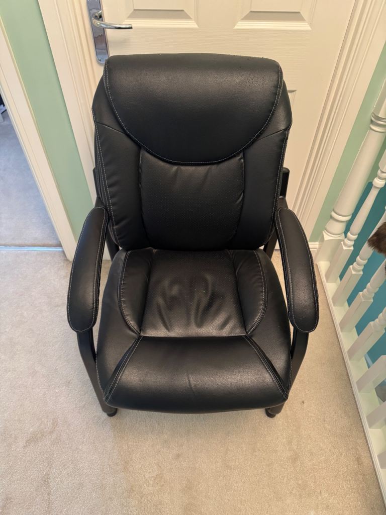 Free — Black Faux Leather Office Chair