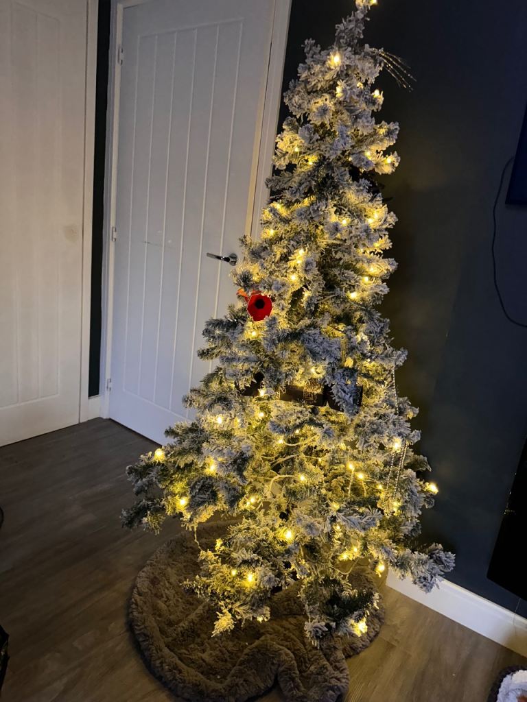 6ft pre lit snow effect Christmas tree 