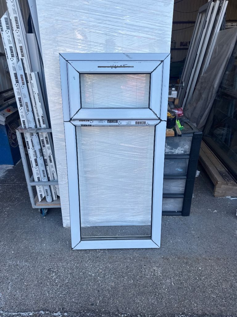 New White UPVC Window Frame with Top Light