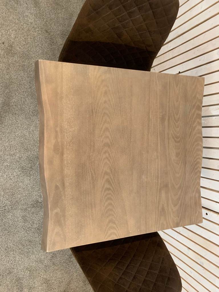 Bistro Dining Table with two Chairs, featuring Square Bown Faux-Suede Seats .