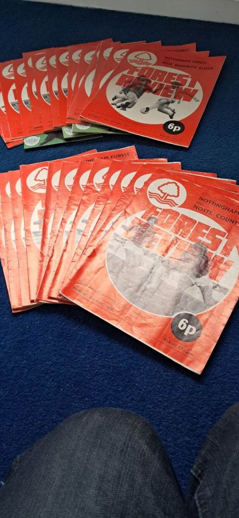 All home/cup programmes from 1973/74 or others to commemorate a special year for a Forest fan.