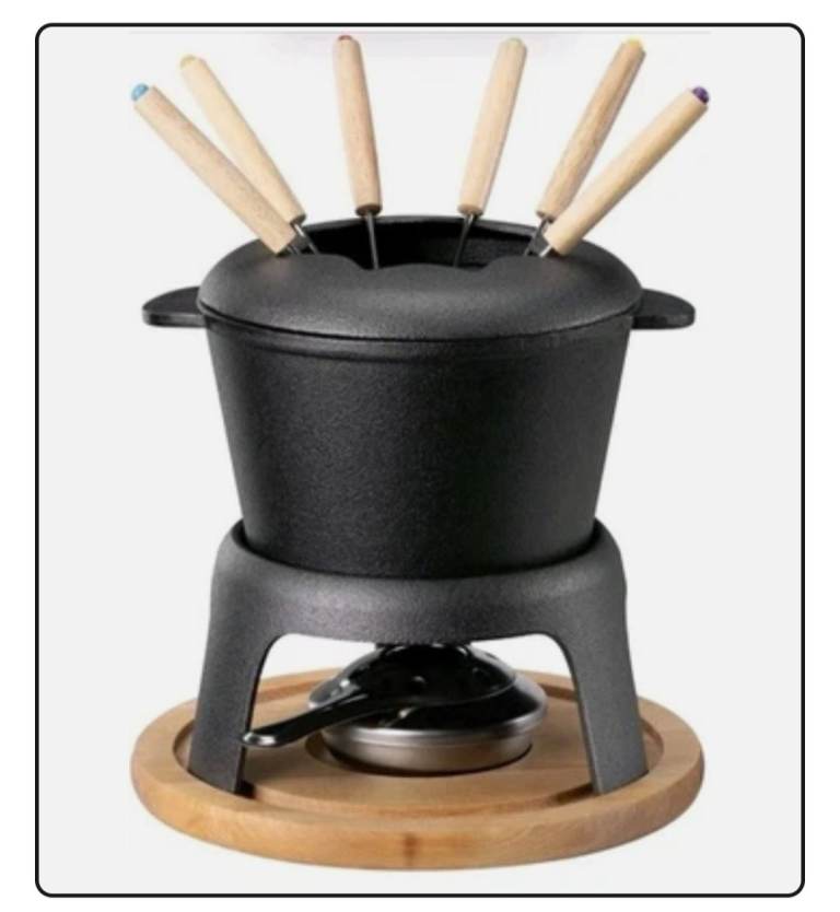 Navaris cast iron fondue set