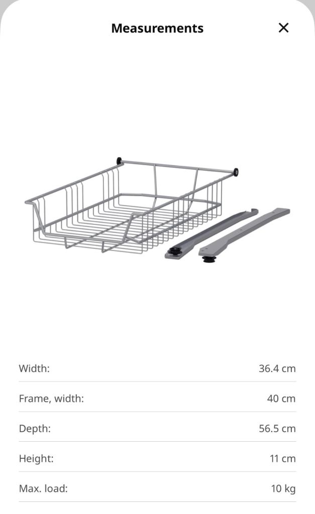 7 x IKEA Utrustra storage baskets with rails