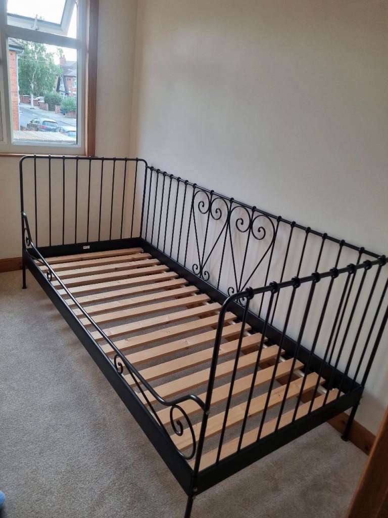 Black Metal Single Day Bed Frame - Good Condition