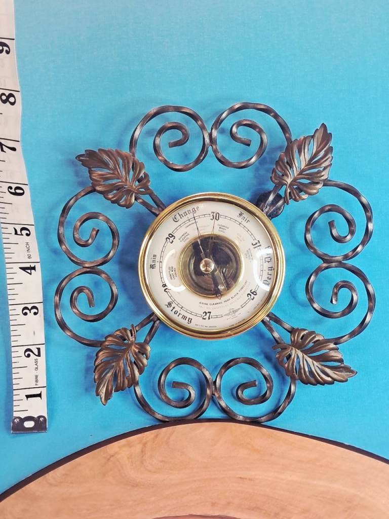 Vintage Wall Barometer with Wrought Iron Design