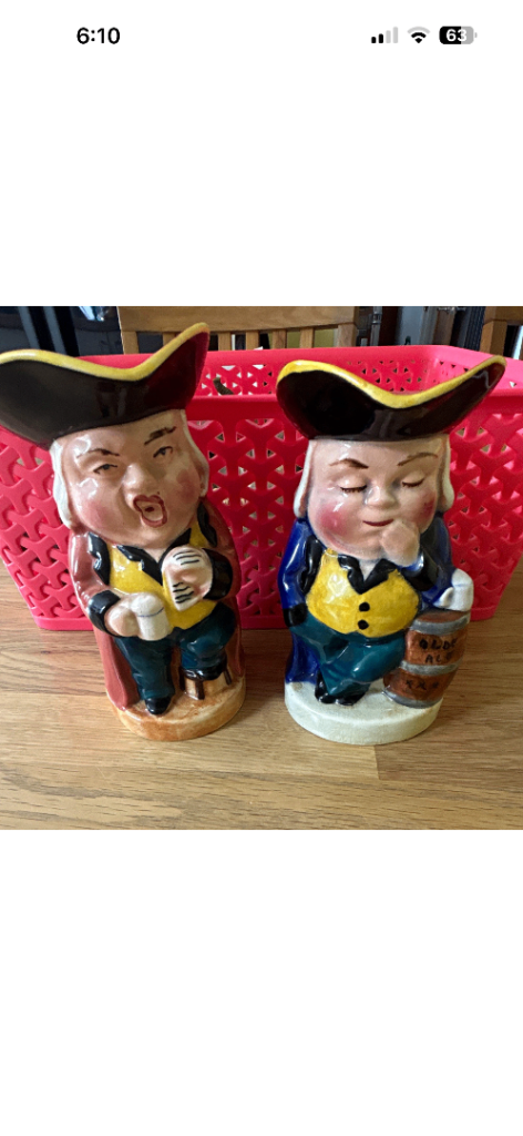 Burlington Ceramic Character Jugs Set of 2 The Singer & The Sleeper England