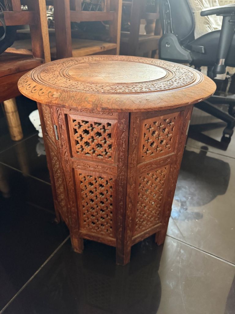 Hand Carved Moroccan Style Side Table