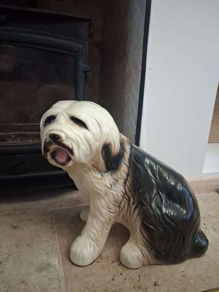 Vintage ceramic pot sheepdog 