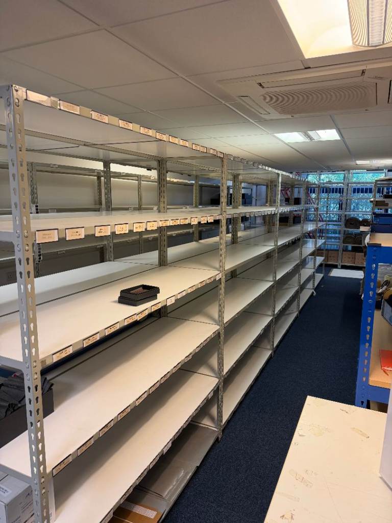 Metal Shelving Units – Good Condition, White/Grey