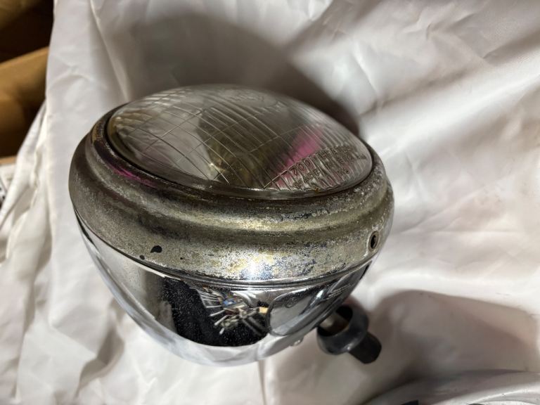 Lucas MBL 147 King of The Road Headlamp’s In Chrome Classic Car Vintage