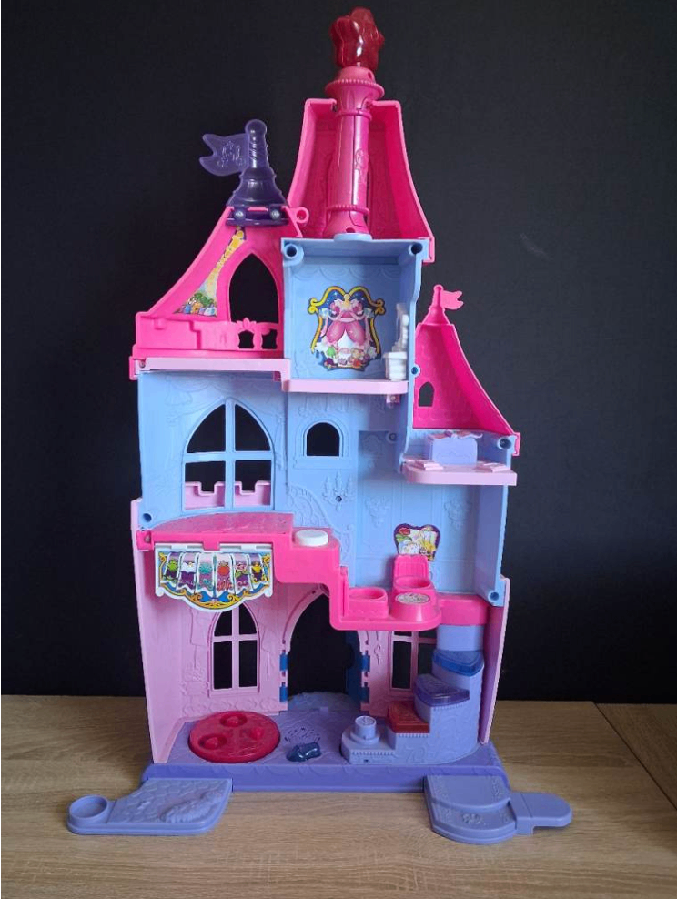 Children's Pink and Blue Toy Castle Playset – Good Condition