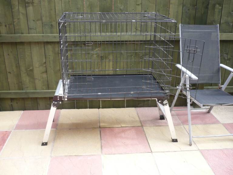 LARGE 2 DOOR DOG CAGE. Used.