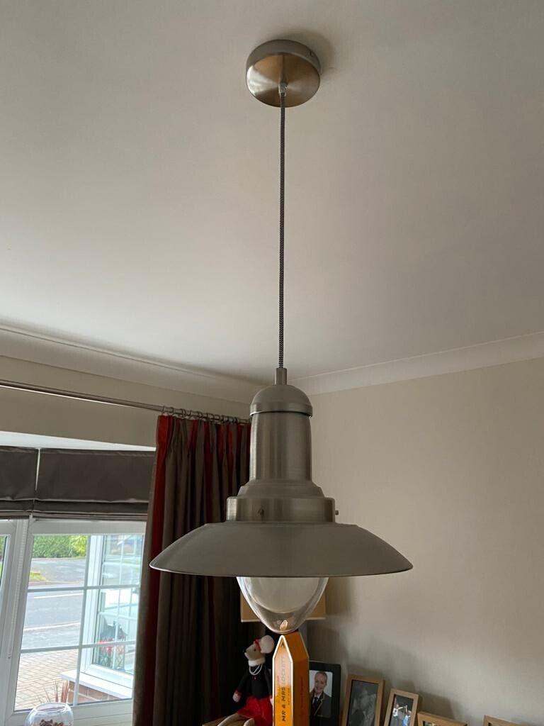 Brushed nickel ceiling light fitting